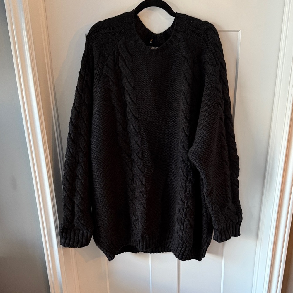 Brunette The Label Charcoal Cable Knit Sweater